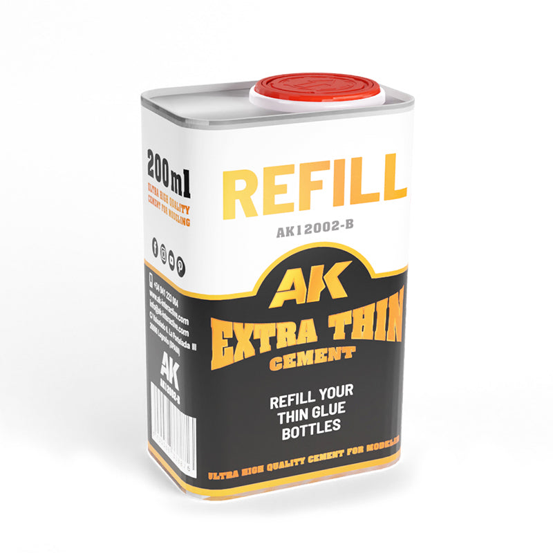 AK Interactive Glue Bottle Refill 250ml - Extra Thin Cement - Good Games