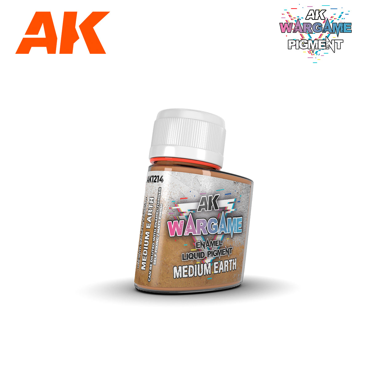 AK Interactive Wargame Enamel Liquid Pigment 35ml - Medium Earth - Good Games