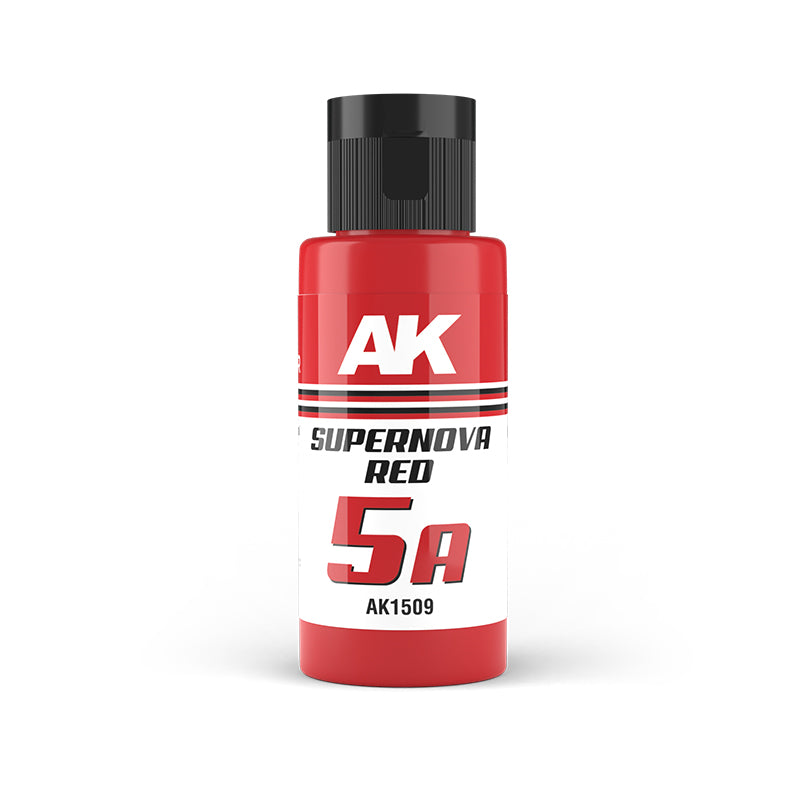 A red bottle of AK Supernova Red paint