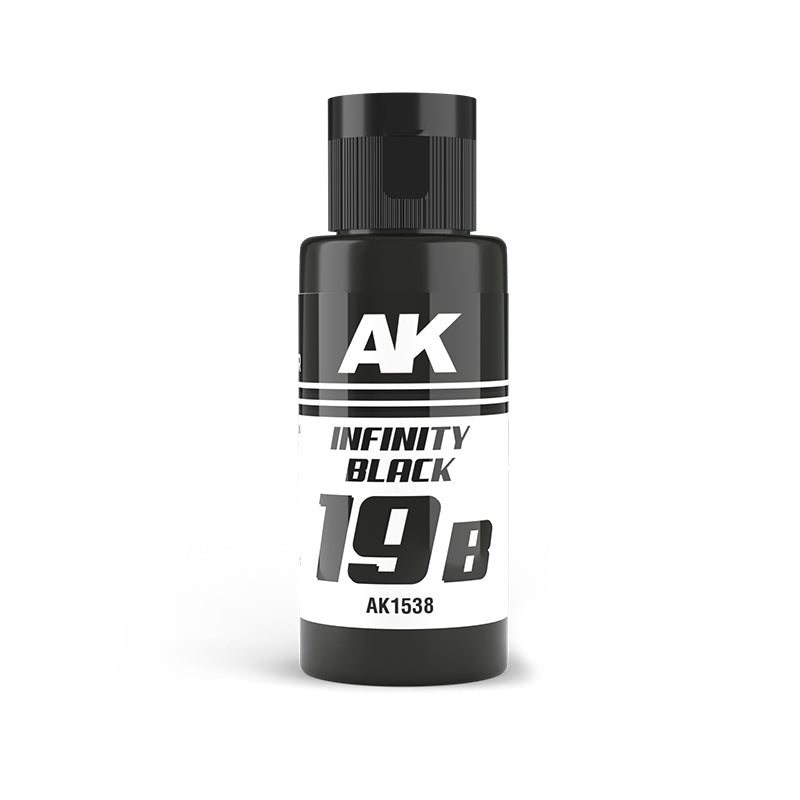 Black AK paint bottle labeled 'Infinity Black 19B