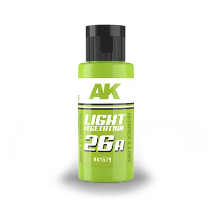 A light green bottle of AK "LIGHT VEGETATION" matt finish paint