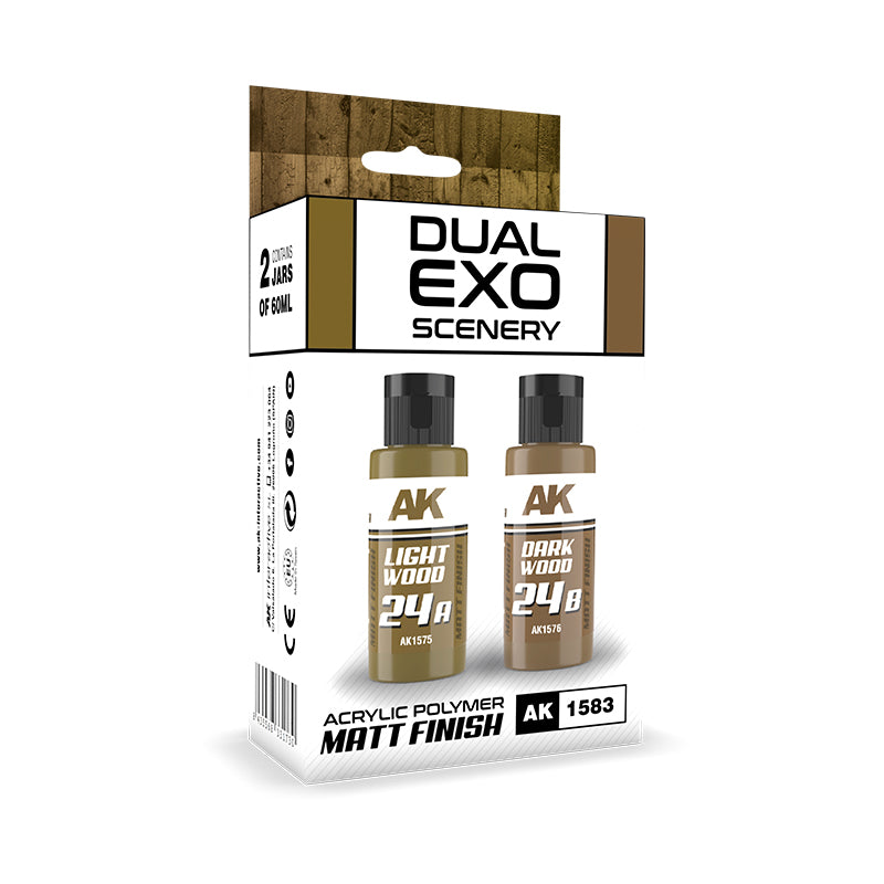 AK Interactive Light Wood and Dark Wood Dual Exo Acrylic Paint Set - Good Games