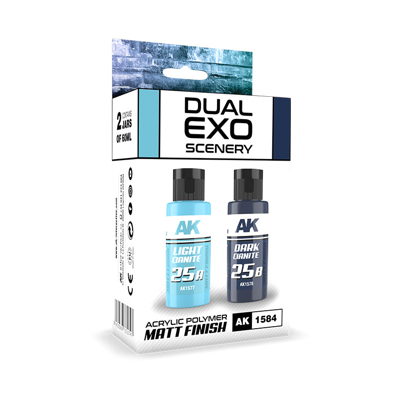 AK Interactive Dual EXO Scenery pack with two 60ml light & dark cianite acrylic matt finish