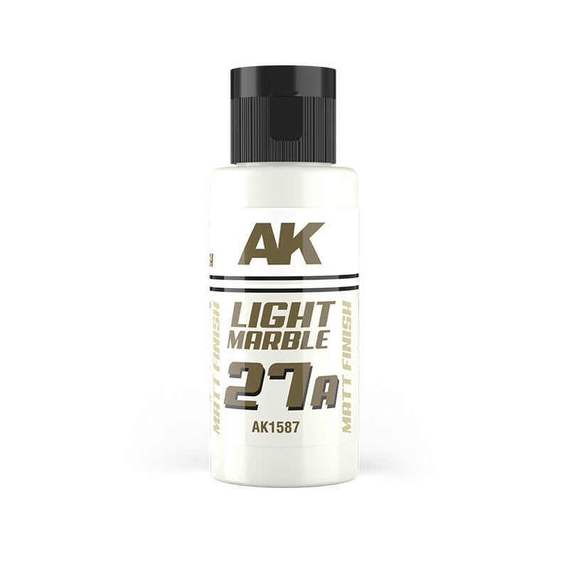White AK Light Marble 27A Matt Finish paint bottle with a black cap