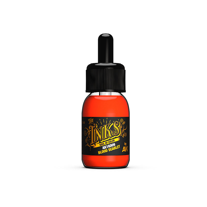 AK The Inks Blood Scarlet AK16009 paint dropper bottle with black cap