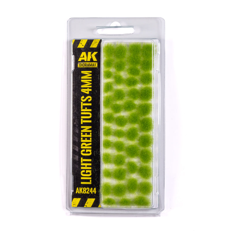 Clear packaging holds rows of light green 4mm circular vegetation tufts