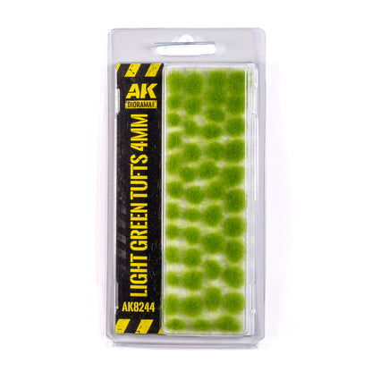 Clear packaging holds rows of light green 4mm circular vegetation tufts