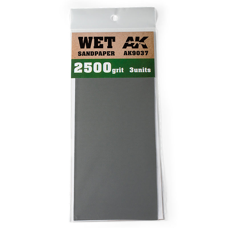 Packaged AK Wet Sandpaper, 2500 grit, 3 units