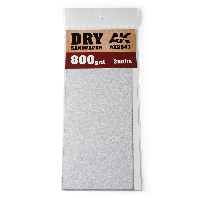 Packaged AK Dry Sandpaper, 800 grit, 3 units