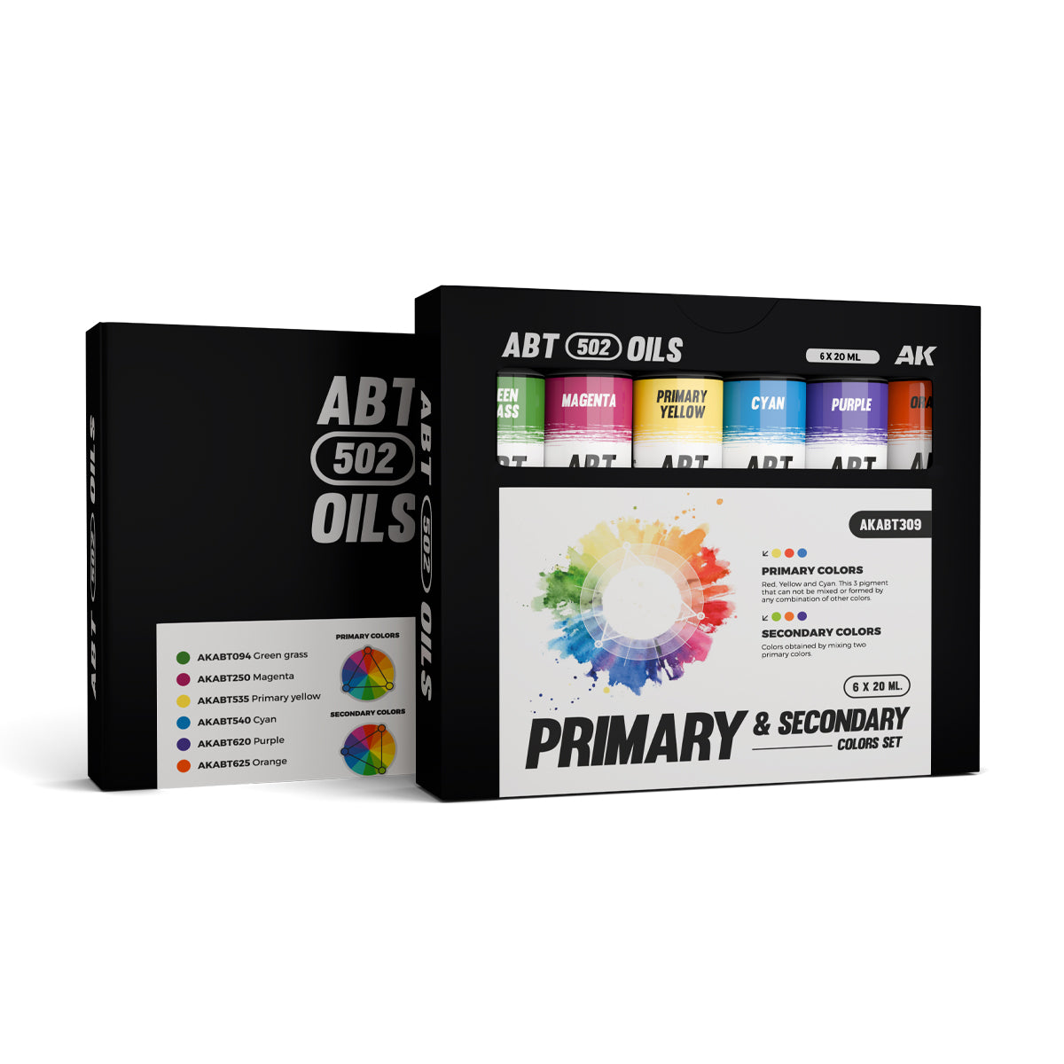 Front and back cover of AK Interactive Primary & Secondary Colour 6-Piece Set - Assorted