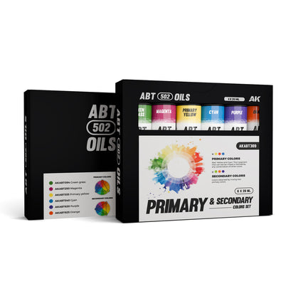 Front and back cover of AK Interactive Primary & Secondary Colour 6-Piece Set - Assorted