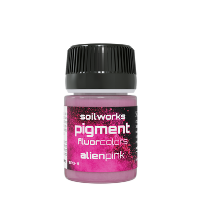 A small pink bottle of Soilworks "Alienpink" pigment.