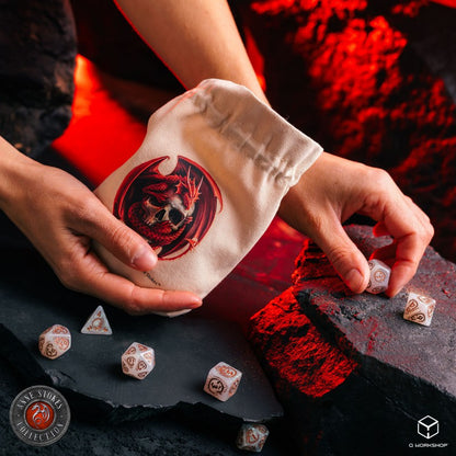 Q Workshop - Anne Stokes Dice Pouch - Skull Embrace - Good Games