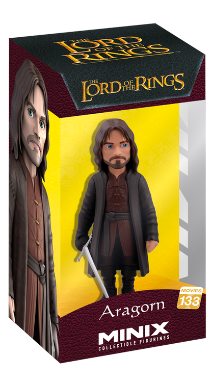 Minix The Lord of the Rings Aragorn collectible figurine number 133 in a protective window box