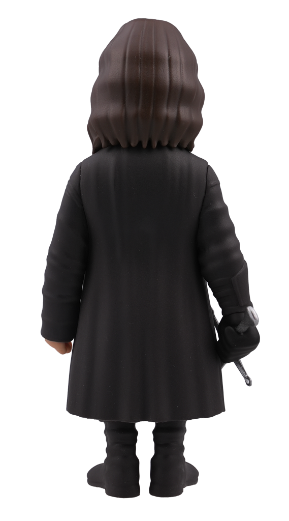 Back view of Minix The Lord of the Rings Aragorn 133 vinyl figure depicting the character in a dark long coat and red tunic holding a sword