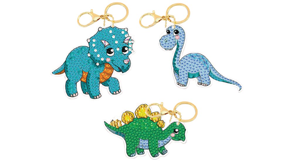 Crystal Art - Dinosaur Friends Keyring Kit - Good Games