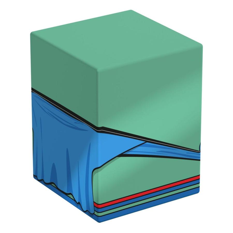 Teal cube illustration with a blue graphic layer peeling away, revealing colorful red and blue stripes beneath