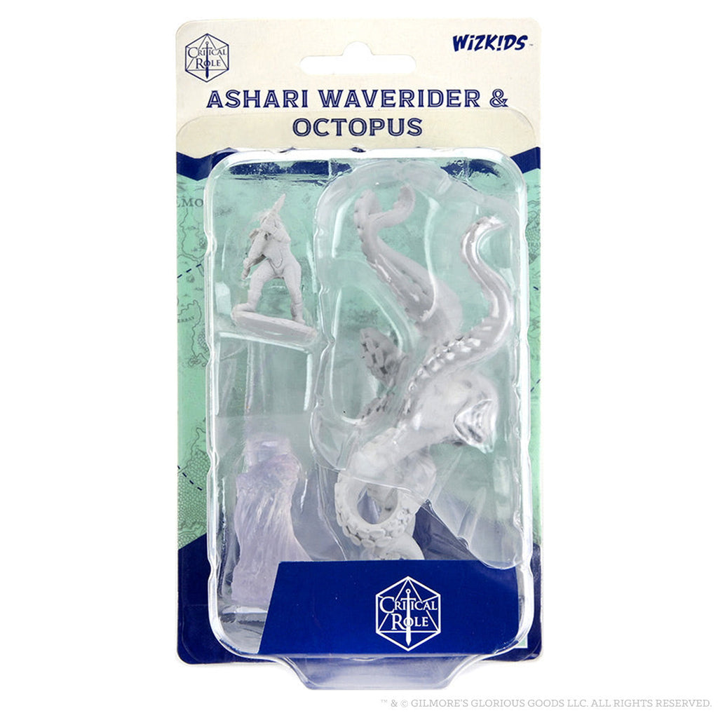 Critical Role Unpainted Miniatures: Ashari Waverider & Octopus - Good Games