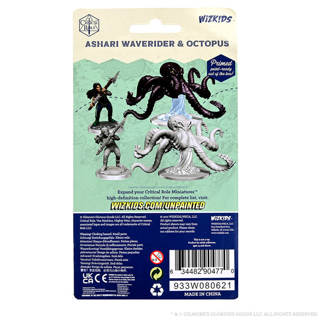 Critical Role Unpainted Miniatures: Ashari Waverider &amp; Octopus - Good Games