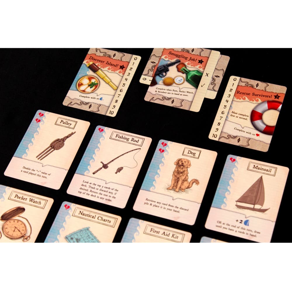 At The Helm game components and cards display