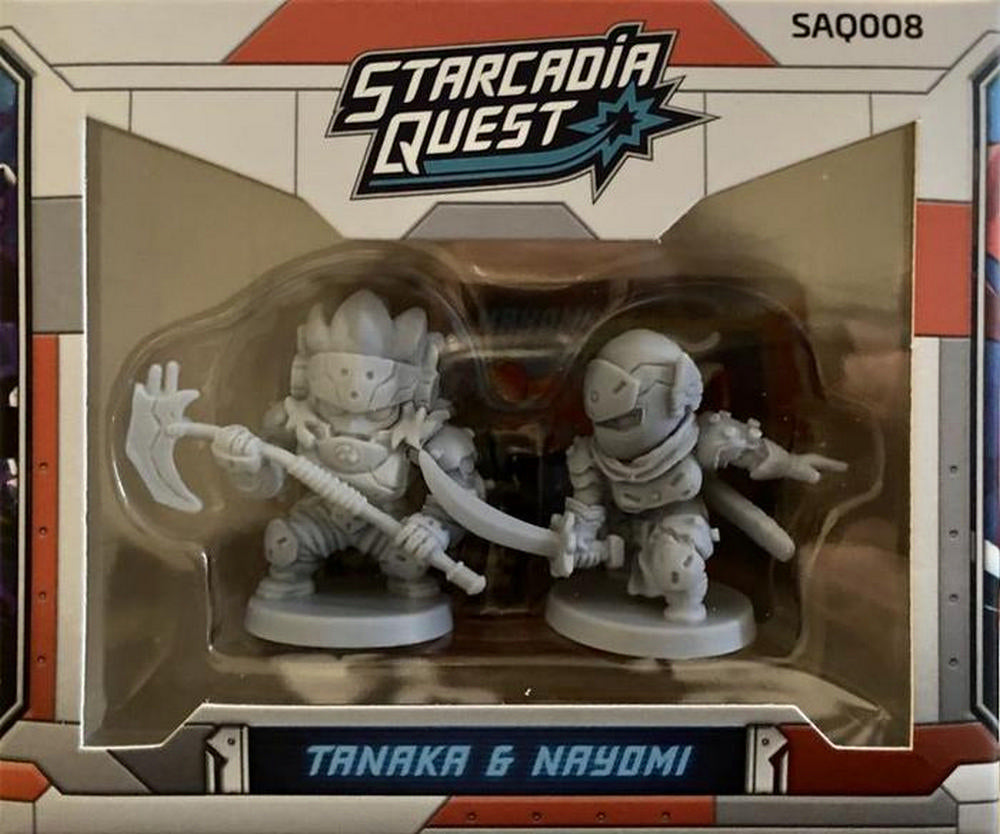 Starcadia Quest 'Tanaka & Nayomi' unpainted grey miniatures in box