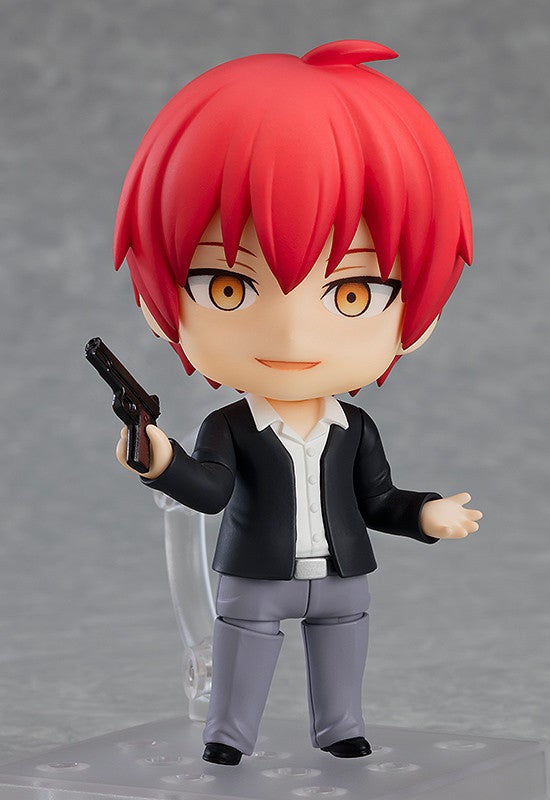 Alternate pose holding a knife accessory and an intense gaze