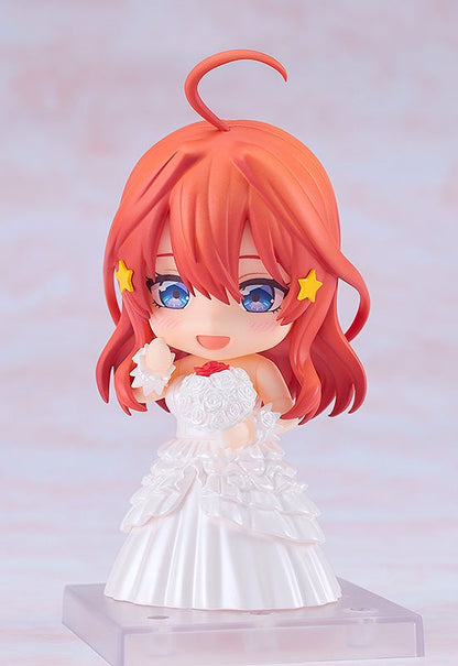 Close-up of Itsuki Nakano Nendoroid face with alternate blushing expression