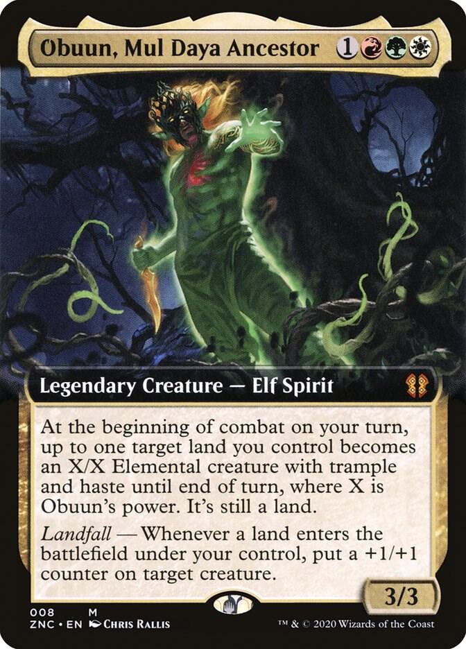 Obuun, Mul Daya Ancestor 8 (Commander: Zendikar Rising)  - Extended Art Foil