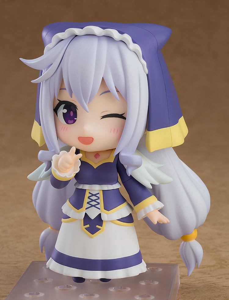 Back view showing flowing lavender hair and cloak detail