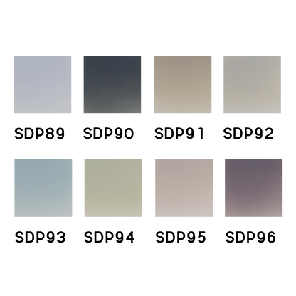 Eight square paint swatches with codes, showing various muted tones from the Scale 75 Drop and Paint Back To Black Paint Set