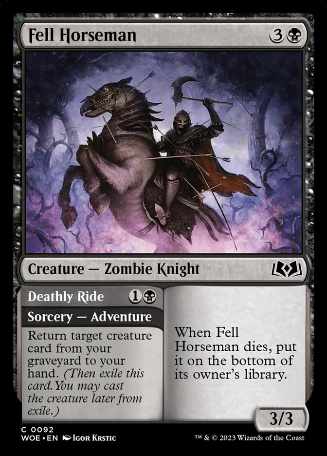 Fell Horseman // Deathly Ride 92 (Wilds of Eldraine) 