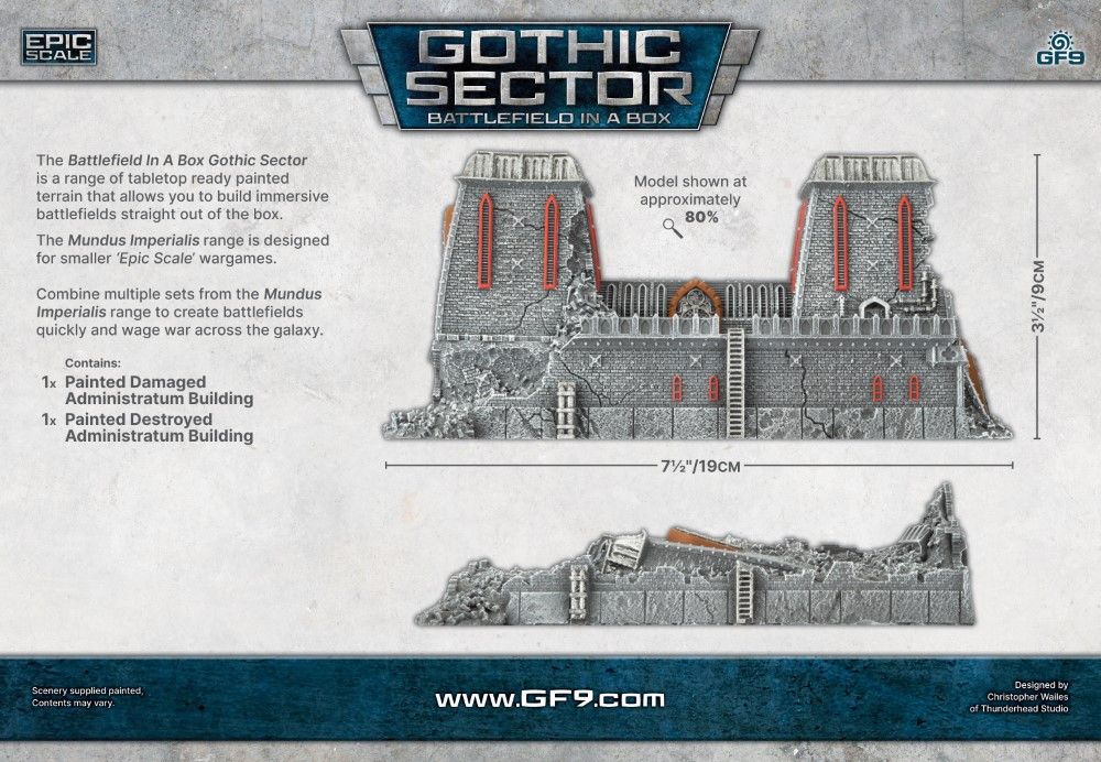Battlefield in a Box: Gothic Sector – Mundus Imperialis: Administratum (Damaged &amp; Destroyed) - Good Games