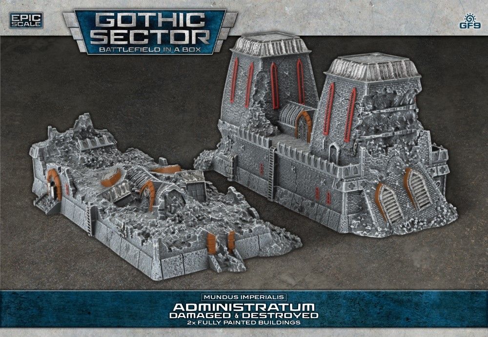 Battlefield in a Box: Gothic Sector – Mundus Imperialis: Administratum (Damaged &amp; Destroyed) - Good Games