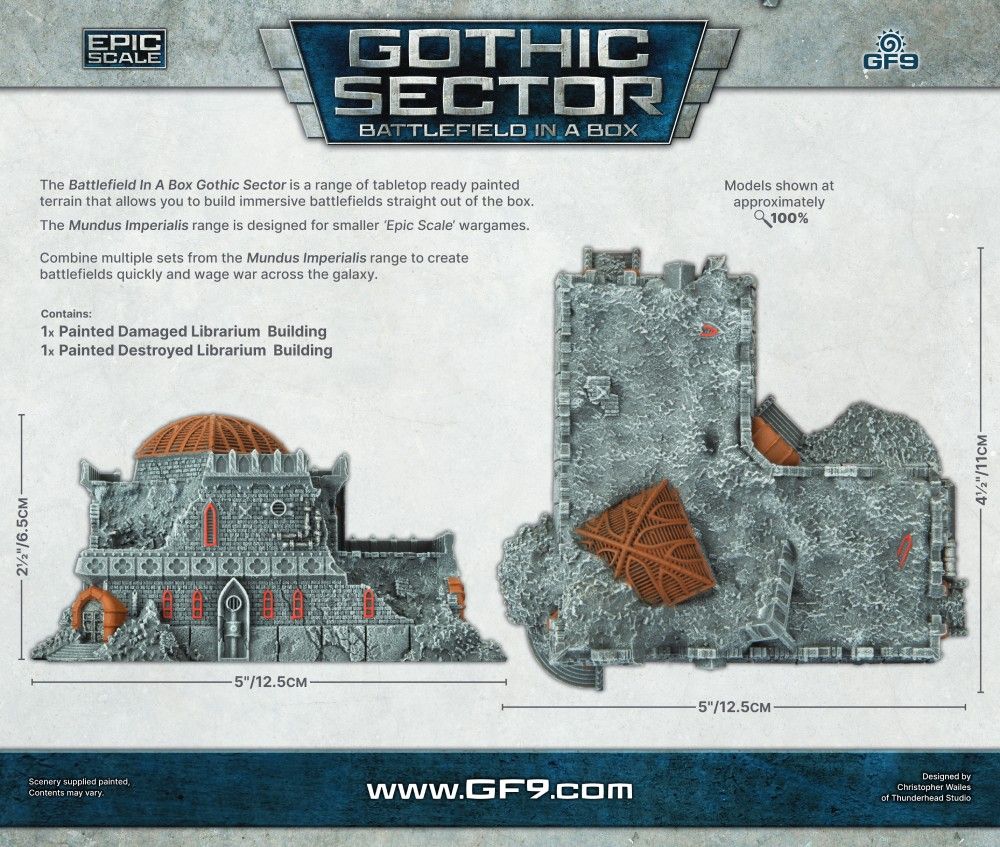 Battlefield in a Box: Gothic Sector – Mundus Imperialis: Librarium (Damaged &amp; Destroyed) - Good Games