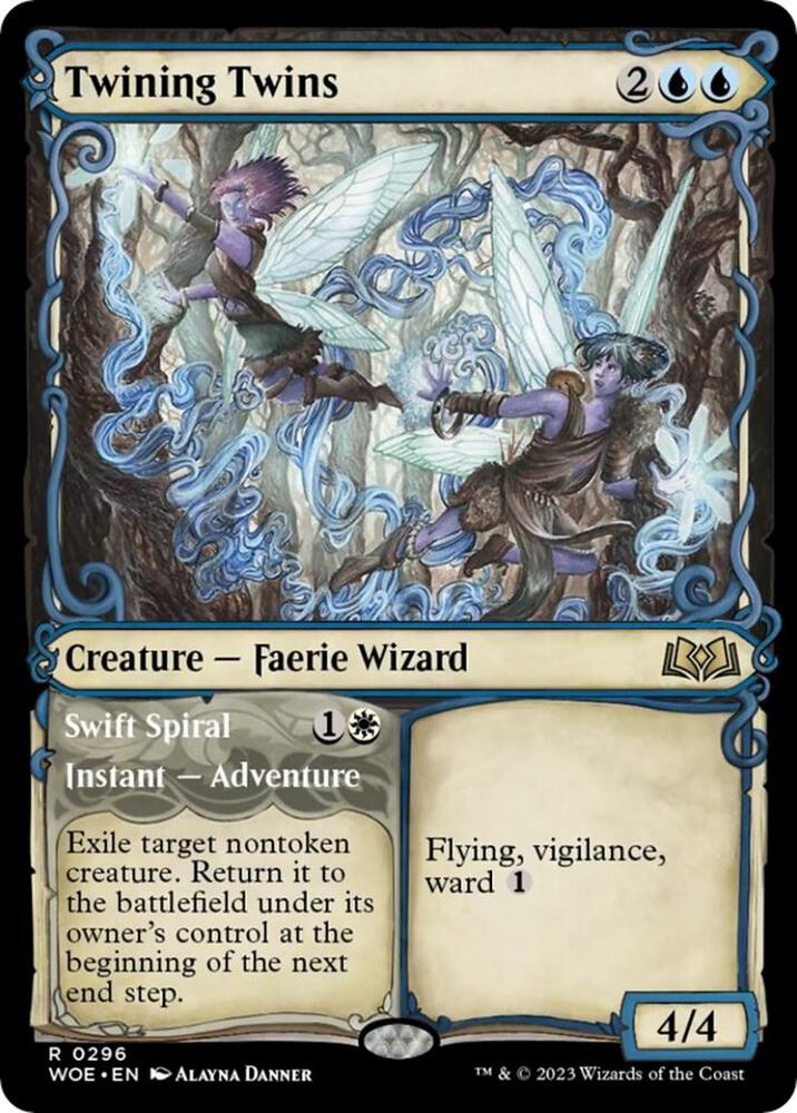 Twining Twins // Swift Spiral 296 (Wilds of Eldraine)  - Showcase Foil