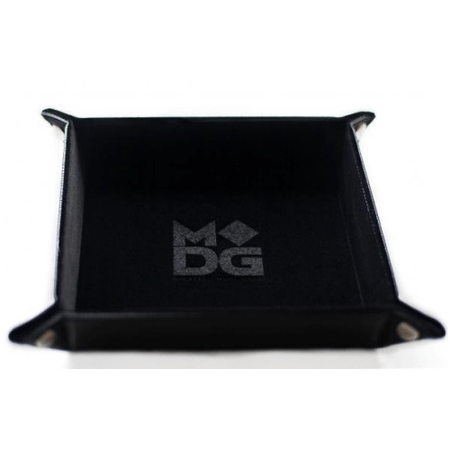 Metallic Dice Games - Velvet Folding Dice Tray - Black 10x10 - Good Games