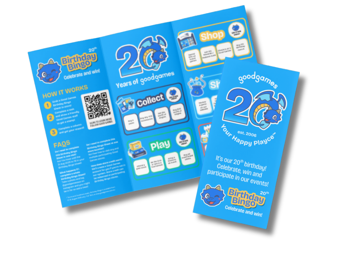 Birthday bingo brochure