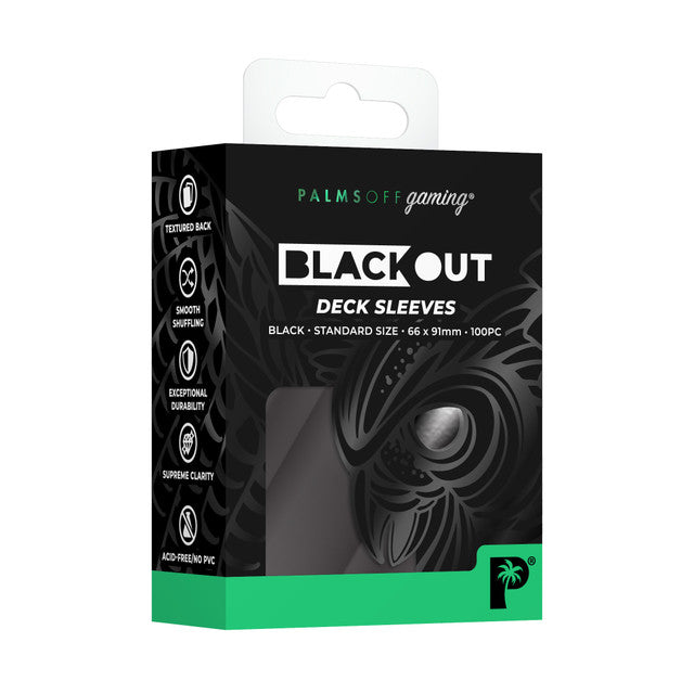 Palms Off Gaming - Black Out Deck Sleeves Standard Size - Good Games
