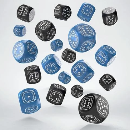 Q Workshop - Fortress Compact - Black & Blue D6 Set - Good Games