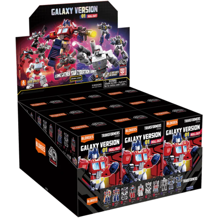 Transformers Galaxy Version 01 - Roll Out Blokees Figures - 9 In 1 Blind Box Display