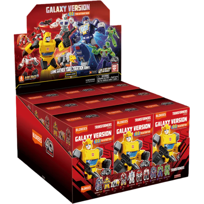 Transformers Galaxy Version 03 - The Autobot Run Blokees Figures - 9 In 1 Blind Box Display