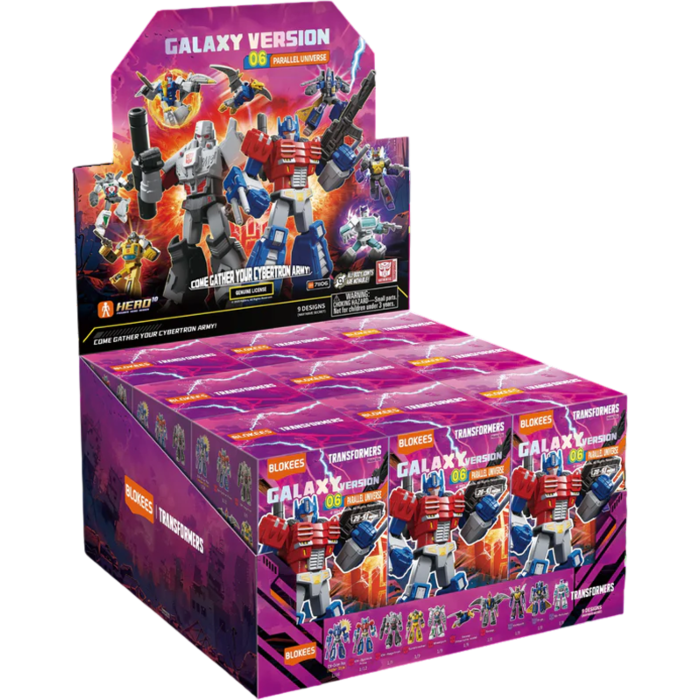 Transformers Galaxy Version 06 - The Amazing Miracle Blokees Figures - 9 In 1 Blind Box Display
