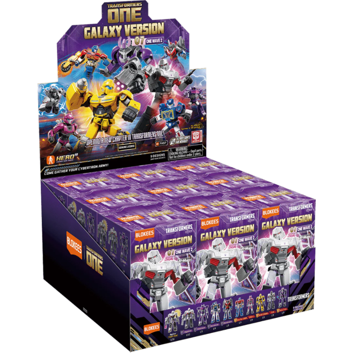 Transformers Galaxy Version 07 - One Wave2 Blokees Figures - 9 In 1 Blind Box Display