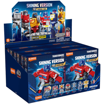 Transformers Shining Version 02 - Shining 1985 (Luminous Eyes & Chest) Blokees Figures - 6 In 1 Blind Box Display
