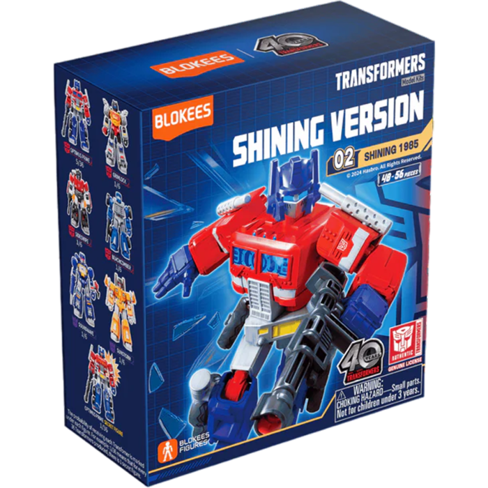 Transformers Shining Version 02 - Shining 1985 (Luminous Eyes & Chest) Blokees Figures - 6 In 1 Blind Box Display
