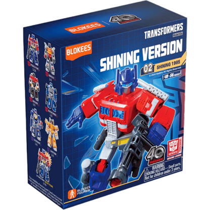 Transformers Shining Version 02 - Shining 1985 (Luminous Eyes & Chest) Blokees Figures - 6 In 1 Blind Box Display