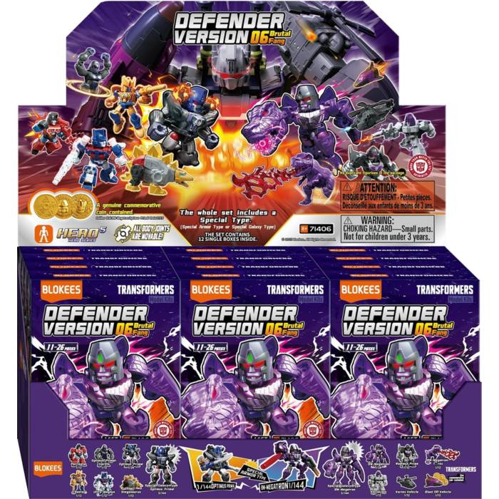 Transformers Dv06 Brutal Fang Blokees Figures - 12 In 1 Blind Box Display