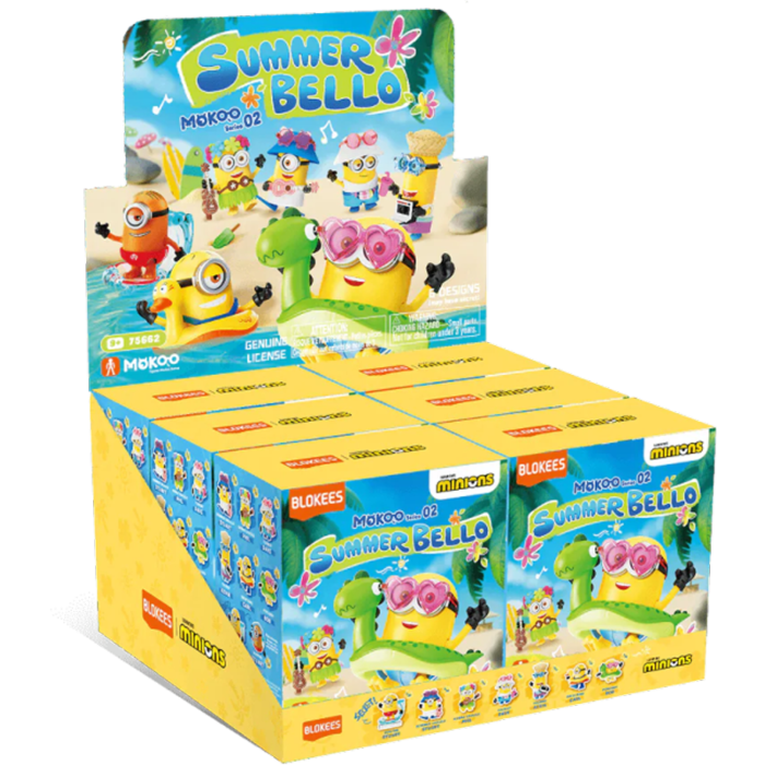 Blokees Figures - Minions Mokoo Series - 02 Summer Bello - 6 In 1 Blind Box Display