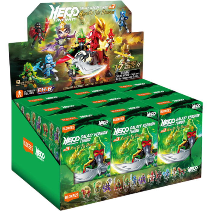Blokees Figures - Hero Infinity 85028 - Galaxy Version Tubro 03 - Born Of Dragon - 9 In 1 Blind Box Display