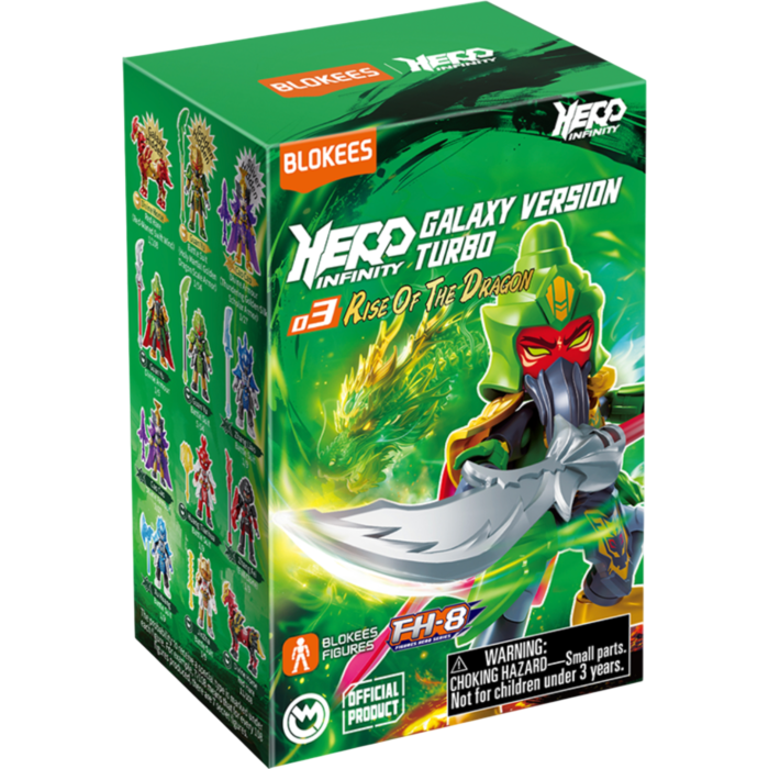 Blokees Figures - Hero Infinity 85028 - Galaxy Version Tubro 03 - Born Of Dragon - 9 In 1 Blind Box Display